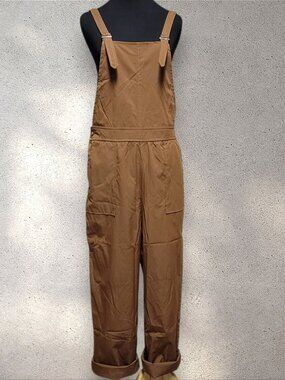 NWT Super Cute Lightweight Romper Overalls For Summer Brown Small Cropped